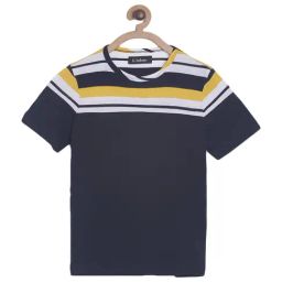 Ladore Kids Navy Cotton Striped T-Shirt-image-112