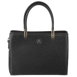 Mochi Black Perforated Medium Handbag-26