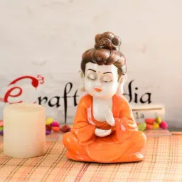 eCraftIndia Polyresin Meditating Monk Buddha-image-40