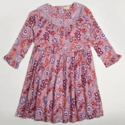 Bella Moda Kids Pink Floral Print Full Sleeves Fit & Flare Dress-image-16