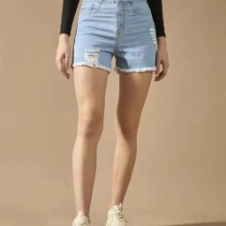 DOLCE CRUDO Blue PlainShorts-image-35