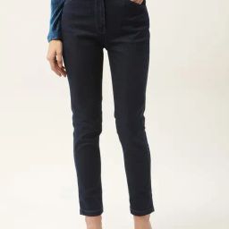 Elle Navy Straight Fit Lightly Washed Jeans-picture-47