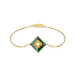 Joyalukkas Gold 18K Green Square Radiance Yellow Bracelet for Women-image-43