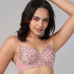 Clovia Pink Regular Fit Printed Bra-picture-12