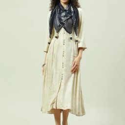 Biba Beige Printed Maxi Dress-image-83