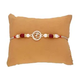 Sri Jagdamba Pearls 92.5 Sterling Silver Om Thread Rakhi-picture-11