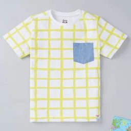 Ed-a-Mamma Kids White Checks T-Shirt-image-91