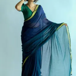 Suta Blue Saree Without Blouse-picture-45
