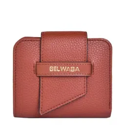 BELWABA Brown Textured Bi-Fold Wallet for Women-2