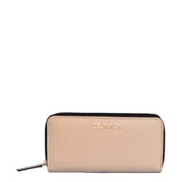 BELWABA Beige Solid Zip Around Wallet for Women-picture-16