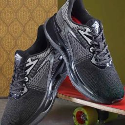 Asian Men's Black Running Shoes-image-84