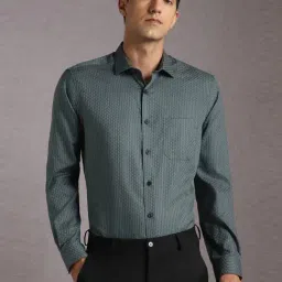 Louis Philippe Green Cotton Regular Fit Printed Shirt-picture-31