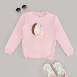 Pantaloons Junior Girls Cherry Blossom Cotton Self Full Sleeves Sweatshirts & Hoodies-image-53