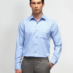 Arrow Blue Cotton Regular Fit Checks Shirt-picture-0