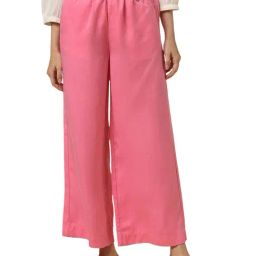 Allen Solly Pink Lyocell Solid Regular Fit Casualtrousers-image-79