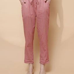 Global Republic Onion Pink Striped Regular Fit High Rise Pants-image-98