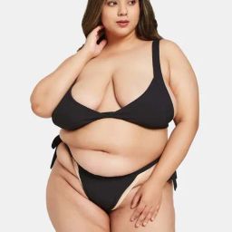 Secrets By ZeroKaata Black Plain Swimwear Bra Panty Set-picture-30