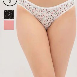 Clovia Multicolor Cotton Regular Fit Floral Print Panties-image-56