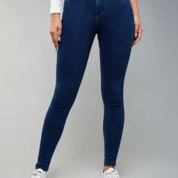 DOLCE CRUDO Blue Skinny Fit High Rise Jeans-picture-27