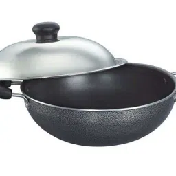 Prestige Omega Black Select Plus Round 250 mm Base Kadai with SS Lid - Set of 1 image 2