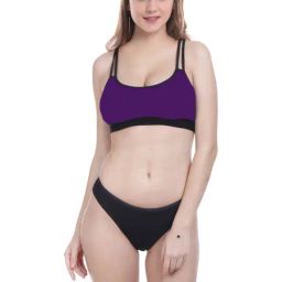 AROUSY Purple & Black Cotton Bra Panty Set-image-96