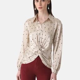Kazo Printed Shirt With Twist Knot-image-25