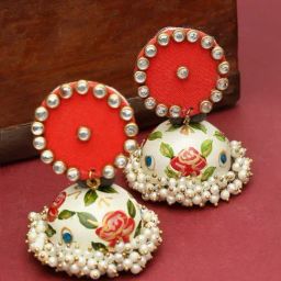 Panash Gold Plated Circular Jhumki Earrings-19