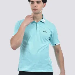 Camla Blue Cotton Regular Fit Polo T-Shirts-picture-36