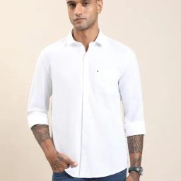 Turtle White Cotton Slim Fit Casual Shirt-picture-1