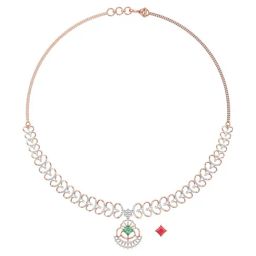 Joyalukkas 18k Gold & Diamond Majestic Heart Charm Necklace-image-58