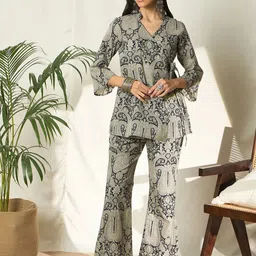 Bandia Floral Printed Tunic With Trousers Co-Ords-image-59