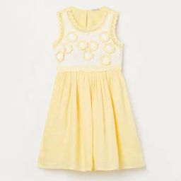 Fame Forever by Lifestyle Girls Yellow Cotton Embroidery Dress-image-50