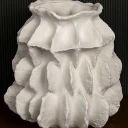 Whispering Homes White Textured Round Ceramic Vase-image-2