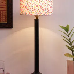 Devansh White & Pink Floral Printed Traditional Buffet Table Lamp with Shade image 2
