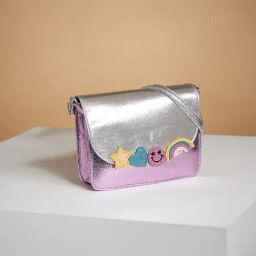 Pantaloons Junior Silver Shimmer Medium Cross Body Bag-10
