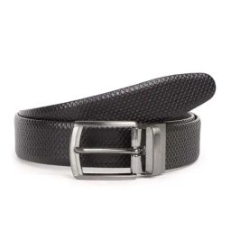 Arrow Black & Brown Metallic Buckle Reversible Leather Belt-picture-16