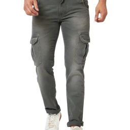 Spykar Dark Olive Regular Fit Lightly Washed Jeans-image-98
