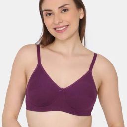 Zivame Purple Plain Bralette Bra-image-7
