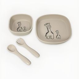 MiArcus Grey 2024 4 Pieces Silicone Dishwasher and Microwave Safe Dinner Set of-6