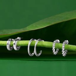 Accessorize London Silver Twisted Hoop Earrings - Set of 3-image-20