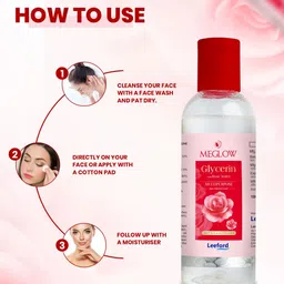 Meglow Set of 5 Glycerin with Rose Water For Nourished Glowing Skin - 100ml Each image 4