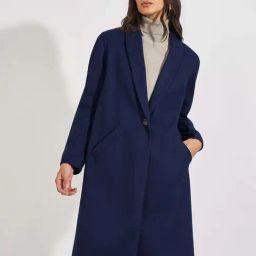 Styli Navy Plain Coat-picture-14