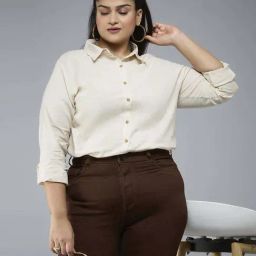 Style Quotient Beige Regular Fit Plus Size Shirt-picture-44