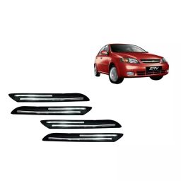Auto Pearl Plastic & Silver Plated Car Bumper Guard for Chevrolet Optra SRV Black/Silver (Pack of 4 Pcs)-picture-48