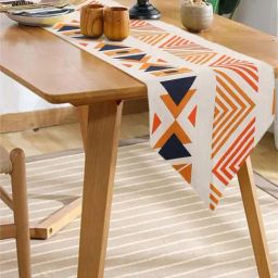 Urban Space Orange Cotton 200 GSM 6 Seater Dining Table Runner-27