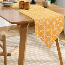 Urban Space Yellow Cotton 200 GSM 6 Seater Dining Table Runner-image-11