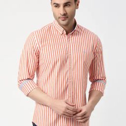 Dragon Hill Red Striped Slim Fit Shirt-image-26