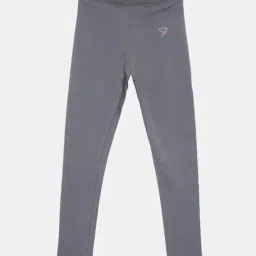 TWIN BIRDS Kids Grey Cotton Regular Fit Leggings-image-86