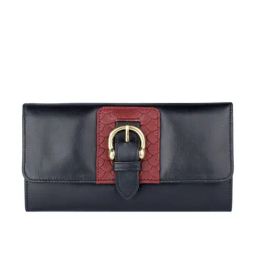 Hidesign Shanghai Mel Ran Snake Black Solid Wallet for Women-image-4