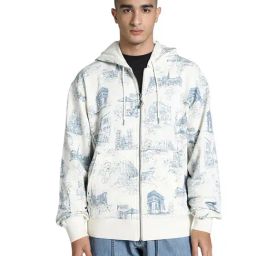 Puma Fenty X Puma Blue Cotton Relaxed Fit Printed Hoodie-25